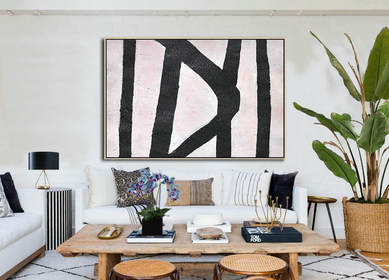Large Abstract Art Handmade Oil Painting,Hand-Painted Oversized Horizontal Minimal Art On Canvas,Abstract Artwork Online